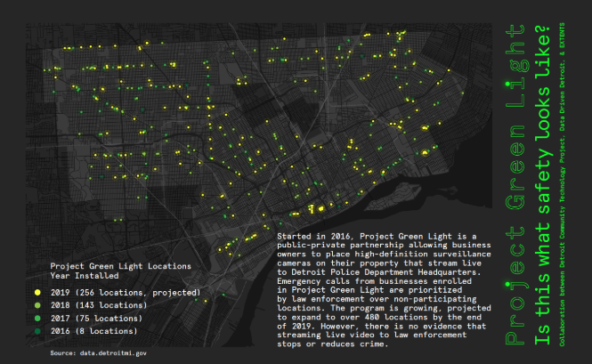 Map showing the locations of Project Greenlight installations