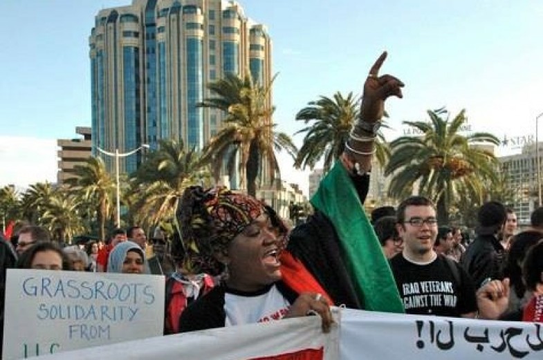 image of the late Charity Hicks at a protest 