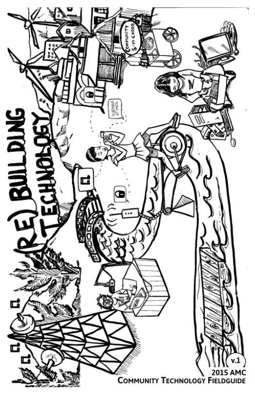 rebuilding technology Fieldguide; an image of a person navigating different areas of technology 